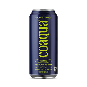 Coaqua Sparkling Coconut Water  12 Pack  Natural Electrolytes For Hydration  Refreshing Sparkling Electrolyte Drink  Pure Coconut Water Not From Concentrate  Fat Free  16.9 Fl Oz Cans