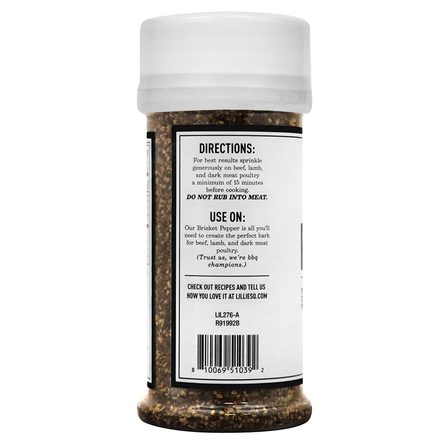 Lillie'S Q - Brisket Pepper Bbq Rub, Cracked Pepper Bbq Rub, Traditional Texas-Style Brisket Barbeque Rub, Perfect Barbeque Seas
