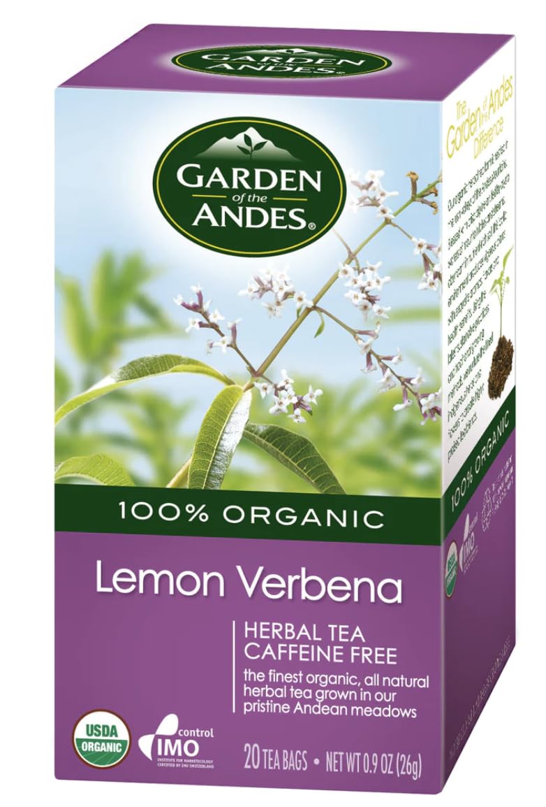 Garden of the Andes Herbal Organic Decaf Lemon Verbena Tea Bags, 20 Count