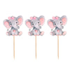 Finduat 25 Pieces Pink Elephant Cupcake Toppers For It Is A Girl Baby Shower Decorations Supplies, Baby Girl Birthday Party Supp
