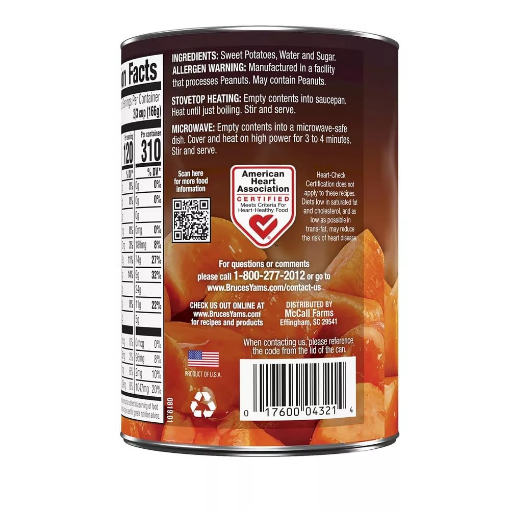 Bruce'S Yams Sweet Potatoes In Syrup 15Oz Cans (4 Pack)