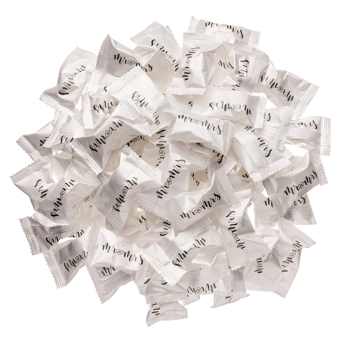 Candy Envy - Modern Mr. and Mrs. Buttermints - 13 oz. Bag - Approximately 100 Individually Wrapped Mints - Wedding Favors