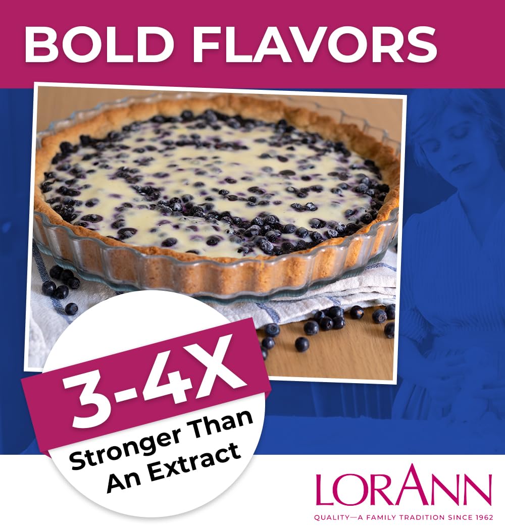 LorAnn Oils Super Strength Flavoring - Blueberry - 1 fl oz - Bold Natural Flavoring for Candy Making, Baking, and Extracts