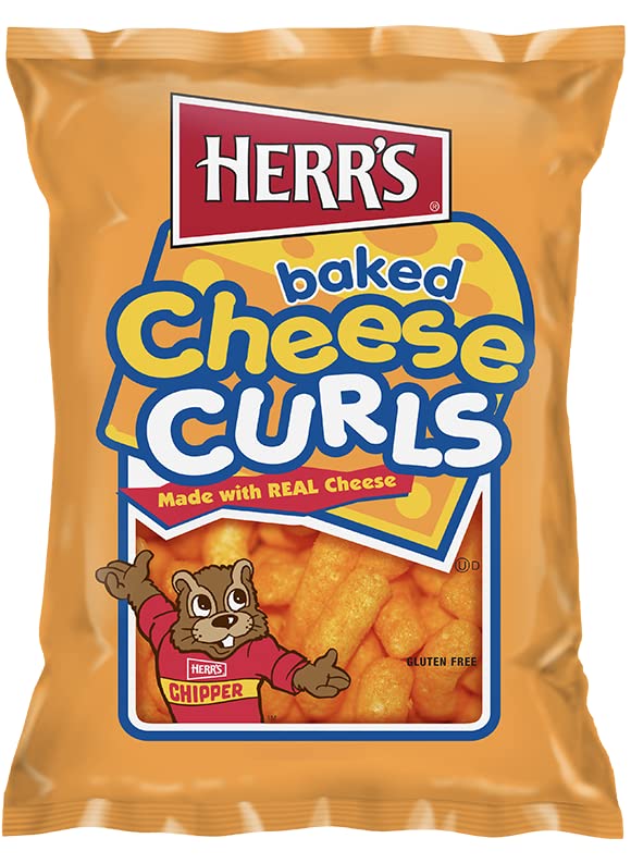 Herrs Baked Cheese Curls, 3 Ounce (Pack of 20 Bags) - Light and Cheesy Baked Curls - Great for Lunchboxes and On-the-Go