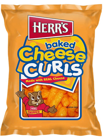Herrs Baked Cheese Curls, 3 Ounce (Pack of 20 Bags) - Light and Cheesy Baked Curls - Great for Lunchboxes and On-the-Go