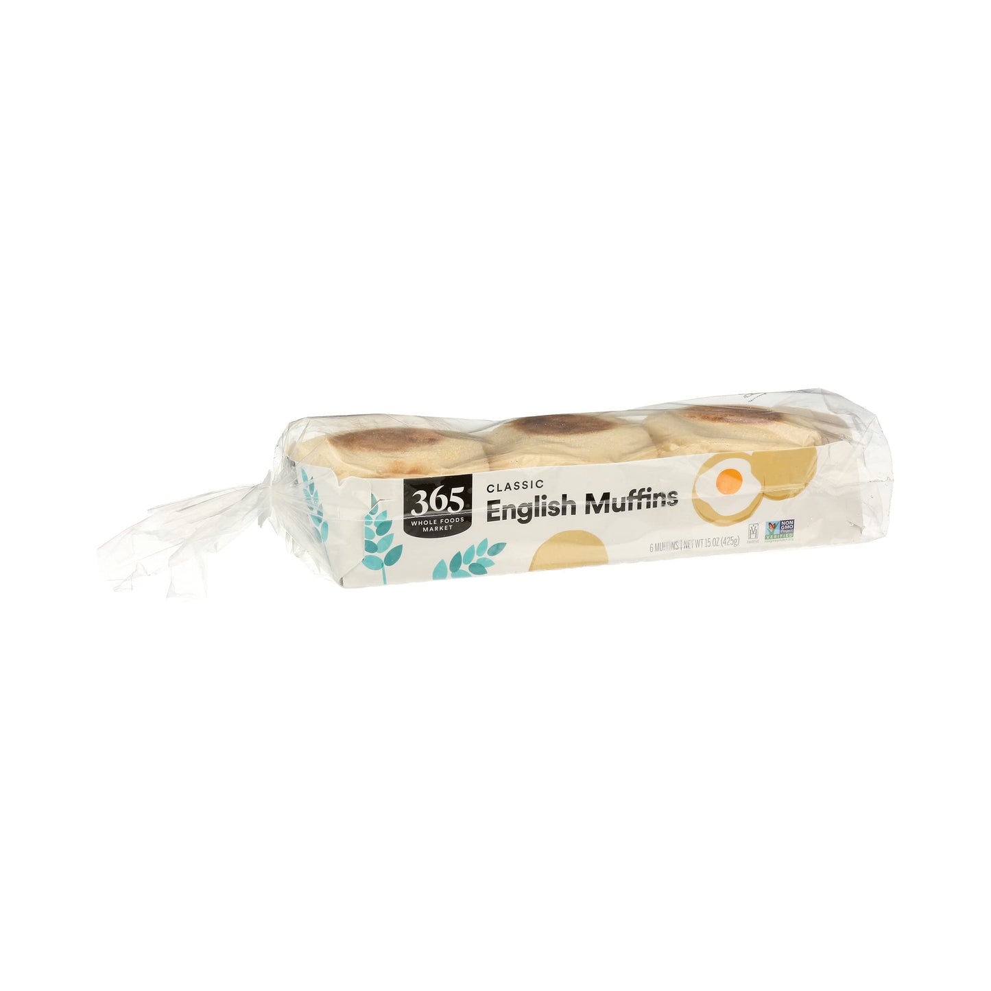 365 Everyday Value, White English Muffins, 15 oz, 6 CT