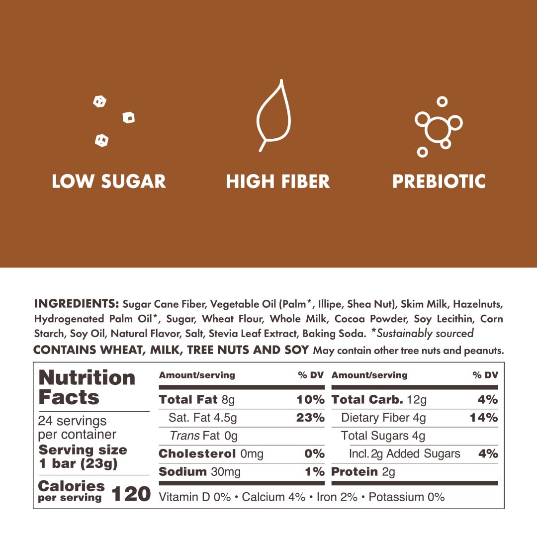 Rip Van Wafels Crispy Choco Hazelnut Candy Bars - Low Sugar Snack - 12 Pack - Full Size