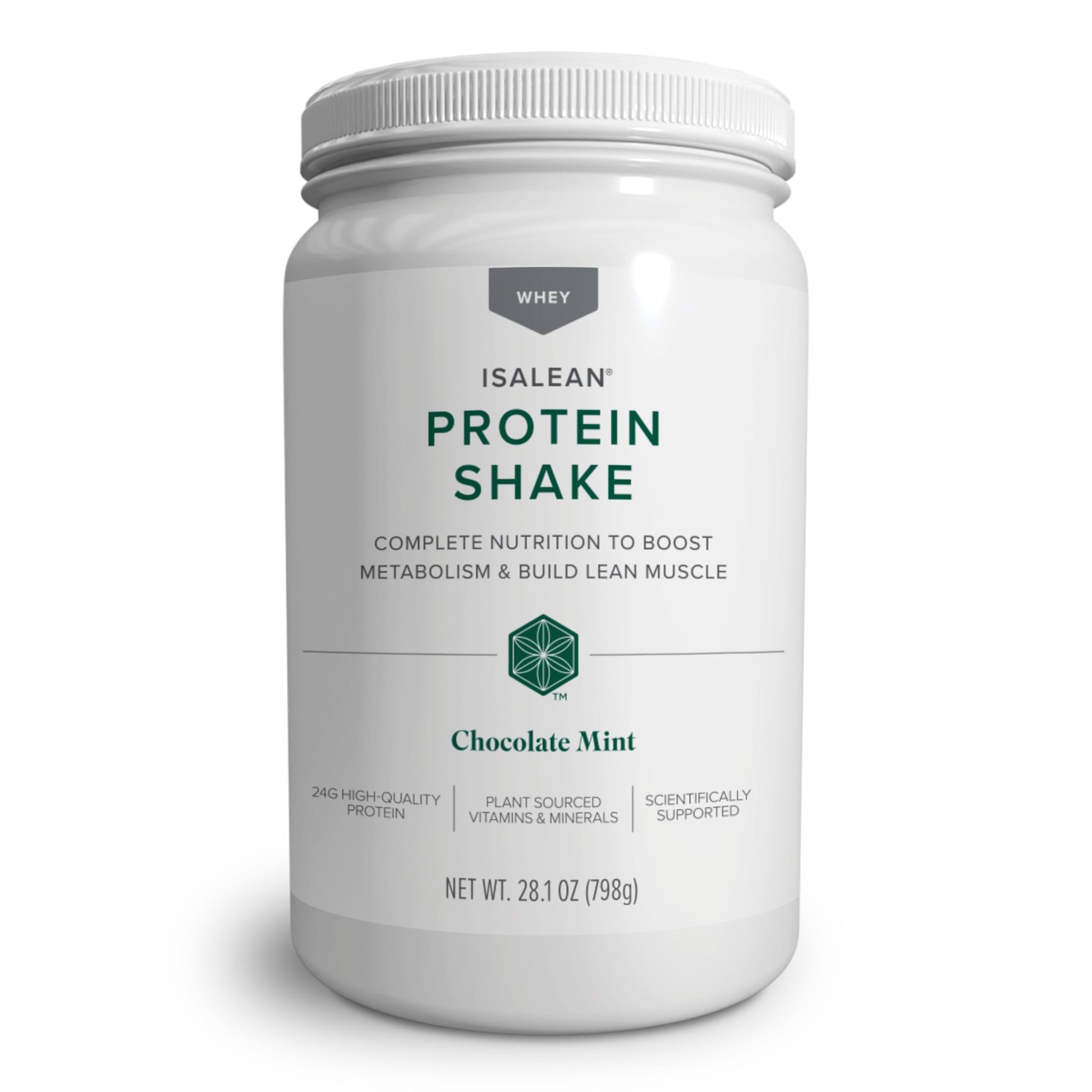 IsaLean Protein Shake - Complete Superfood Meal Replacement for Maintaining Healthy Weight and Lean Muscle Growth with 24 Vitamins and Minerals - 28.1 oz - 14 Meal Canister (Chocolate Mint) - Canister
