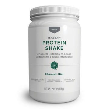 IsaLean Protein Shake - Complete Superfood Meal Replacement for Maintaining Healthy Weight and Lean Muscle Growth with 24 Vitamins and Minerals - 28.1 oz - 14 Meal Canister (Chocolate Mint) - Canister