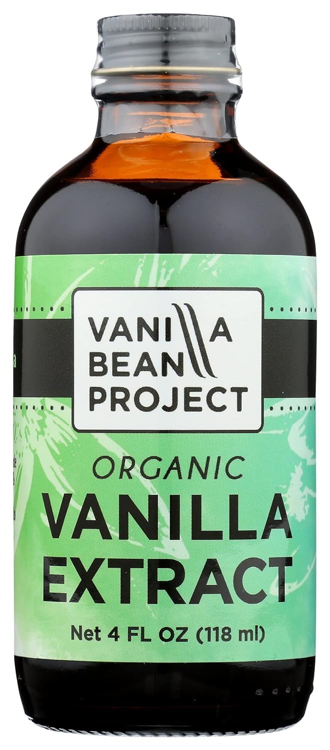 Organic Vanilla Extract | Pure Vanilla Bean Perfect For Cooking and Baking | Vanilla Bean Project | 4 Ounces