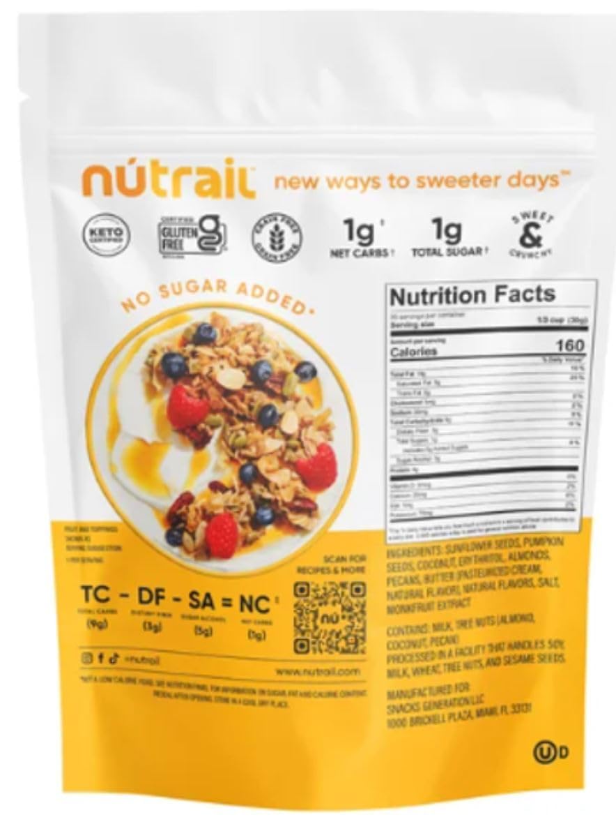 Nutraill No Sugar Added Keto Nut Granola Honey Nut (22 Oz.)
