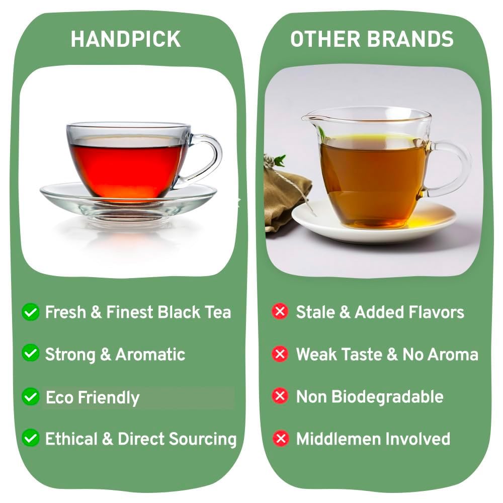 Handpick, Organic Earl Grey Black Tea Bags (100 Count) Double Bergamot Oil | Caffeinated, Usda Organic Earl Grey Tea Bags | Flav