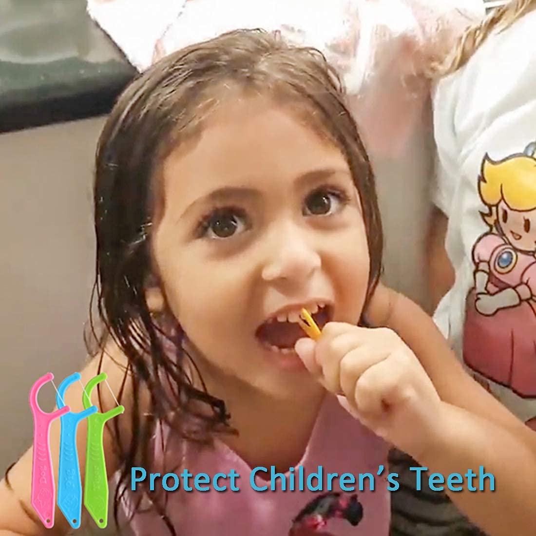 Dental Floss Picks, Familife Kids Flossers Toddler Threaders Children Unwaxed Unflavored Fluoride Free Dental Floss Child Kid Fl