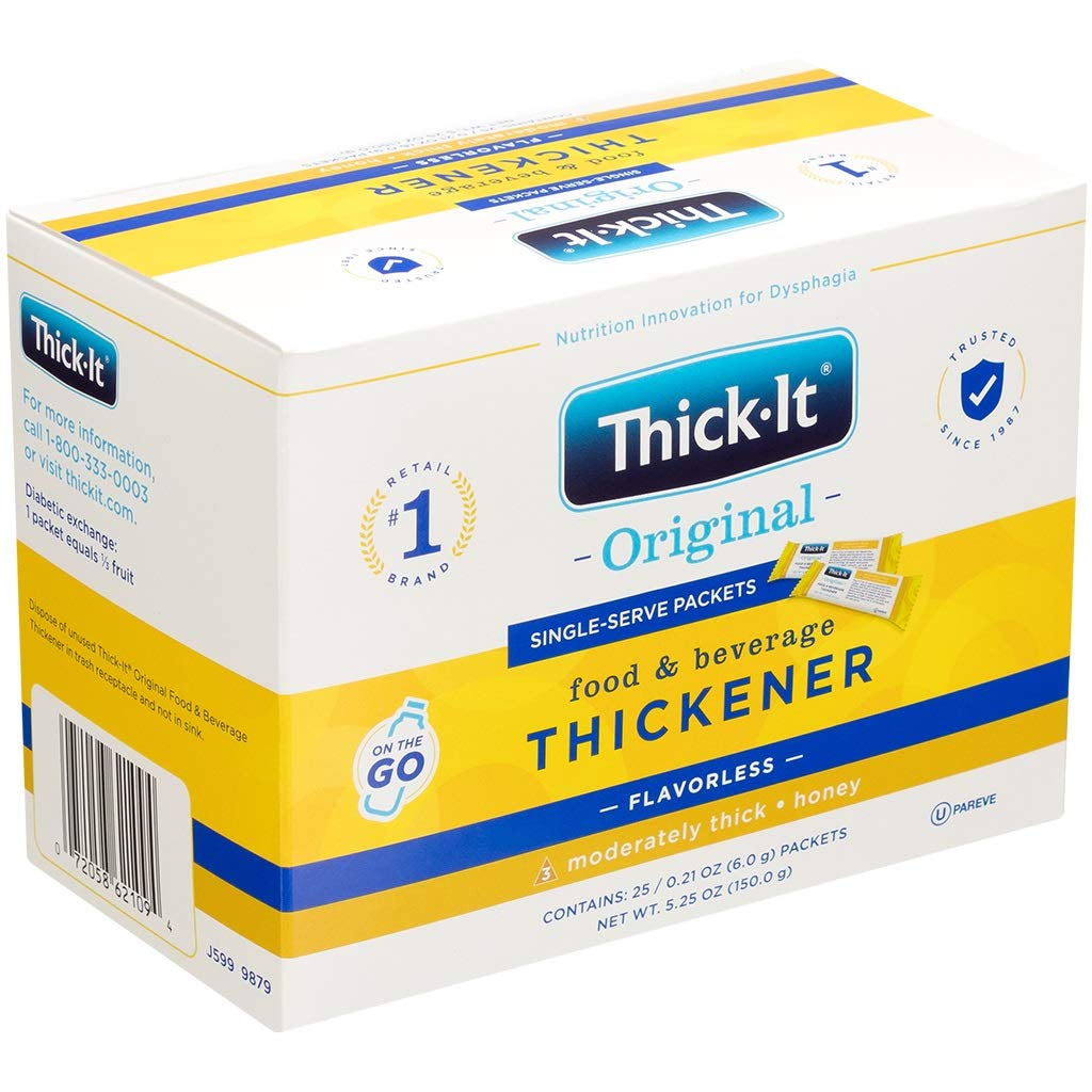 Thick-It Original Food & Beverage Moderately Thick Single-Serve Packets for Dysphagia (IDDSI), Honey Consistency, Digestible Swa