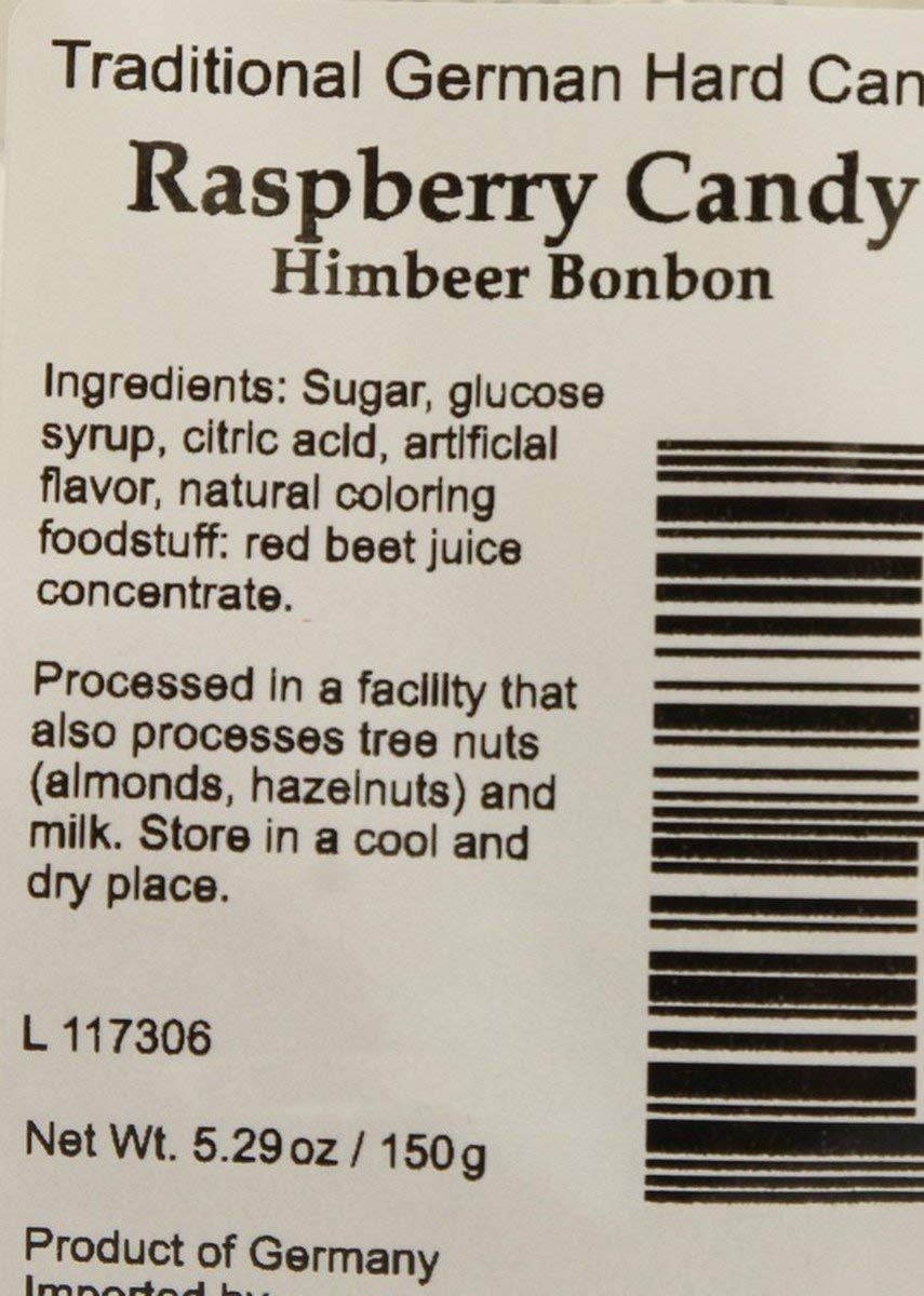 Hermann the German Hard Candy - Raspberry Flavor - Pack of 2 - 5.29 Ounce - Red