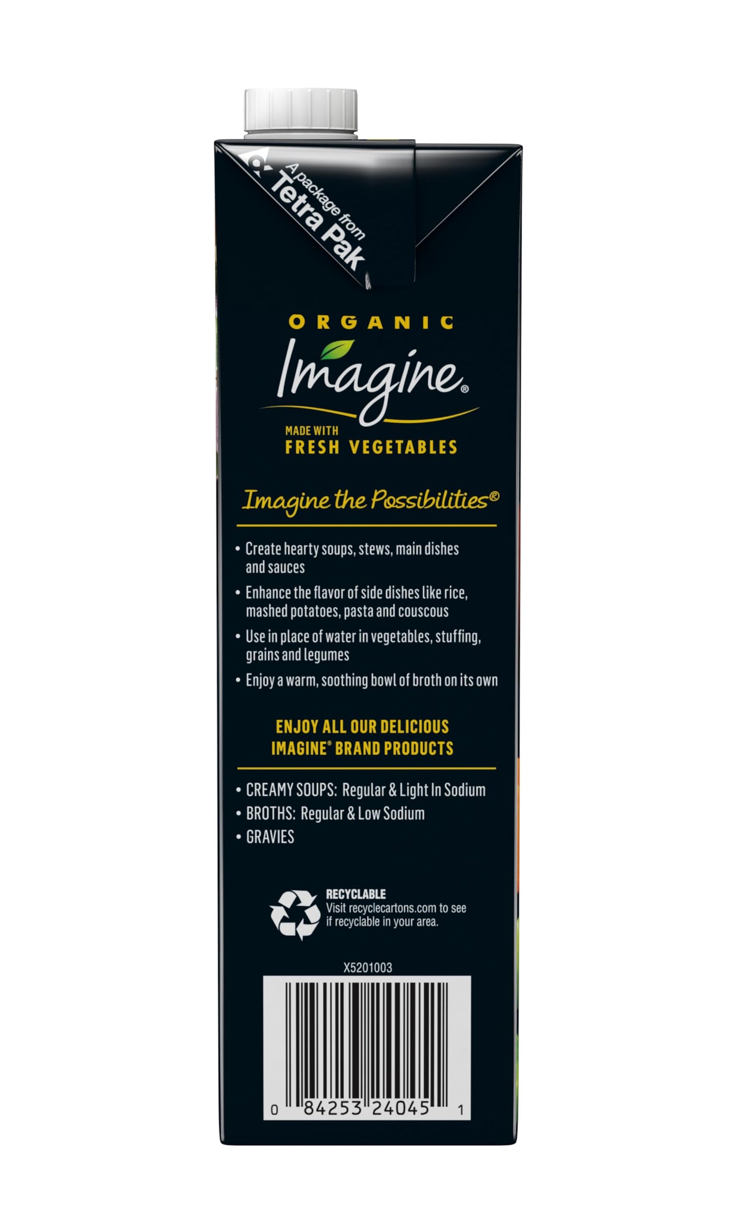 Imagine Organic Vegetarian No-Chicken Broth, 32 fl oz (Pack of 6)