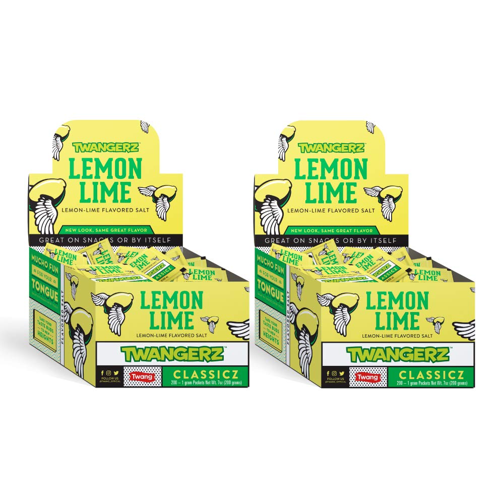 Twang Twangerz Snack Topping, Lemon Lime Flavor, 1 Gram Packets, Pack of 400