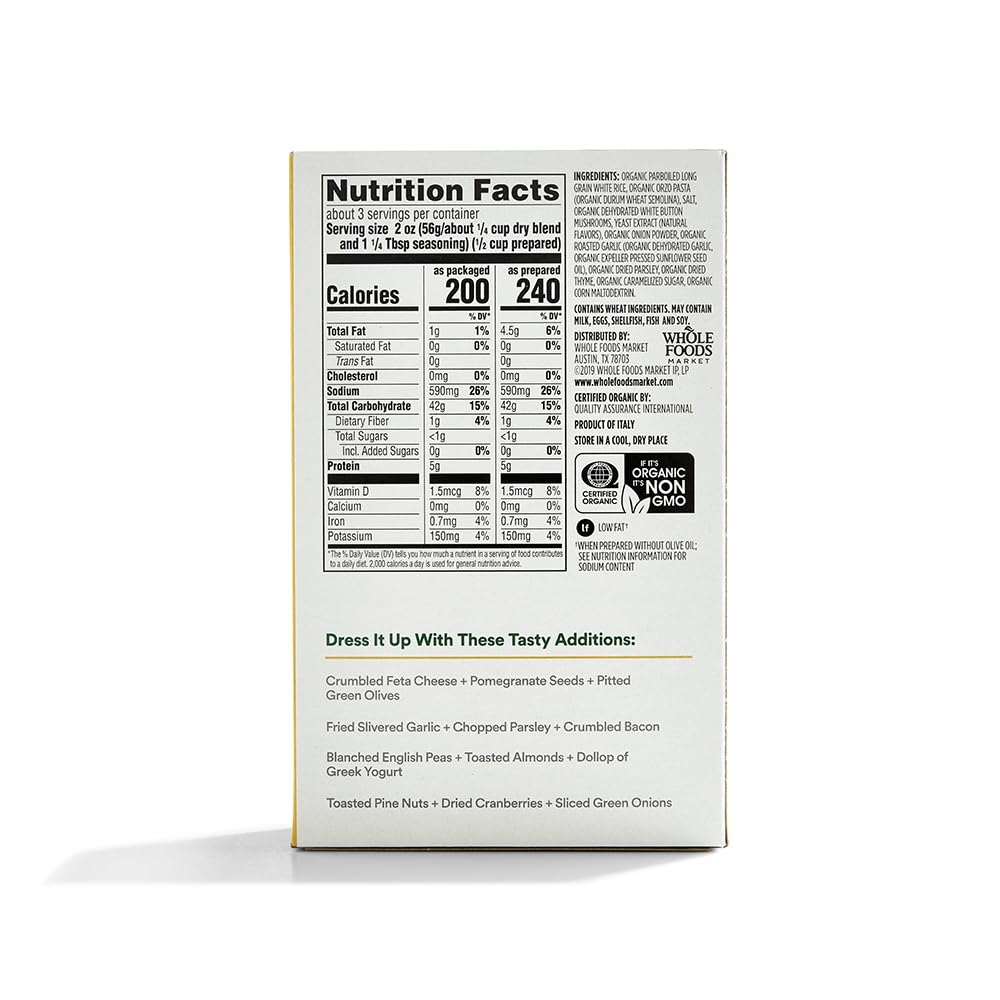 365 by Whole Foods Market, Organic Mushroom and Herb Rice Pilaf, 6 Ounce