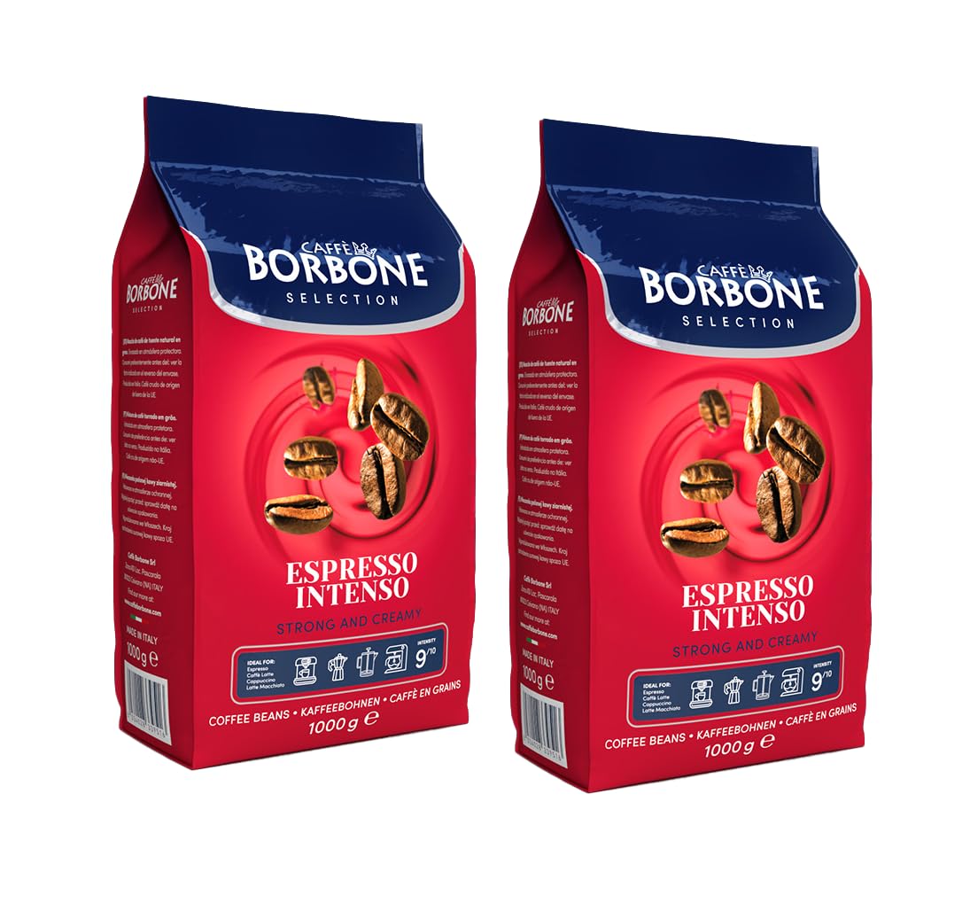 Caffe Borbone, Whole Bean Coffee Blend, Espresso Intenso, Medium Roast, Roasted and Freshly Packaged in Italy, 2.2 Pound Bag (Pa