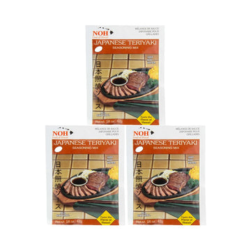 NOH Foods Japanese Style Teriyaki Seasoning Packets, 1.5 oz, Pack of 3
