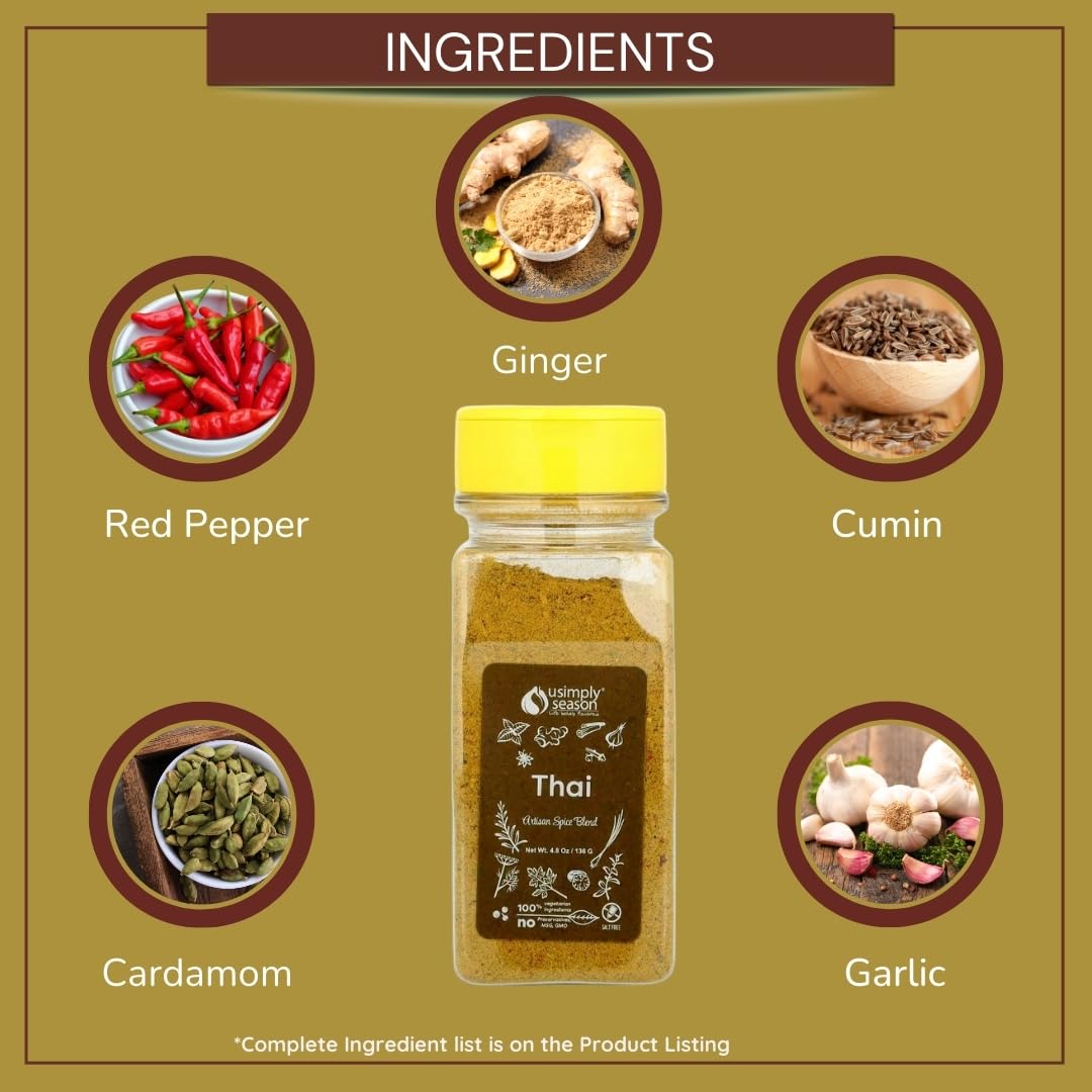 USIMPLY SEASON Asian Seasoning Thai Spice, 4.8 oz, Pack of 1