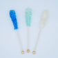 Frozen Ice Rock Candy On A Stick (72 Pack) - Bulk Individually Wrapped Pure Sugar Blue, Light Blue, And White Edible Crystal Roc