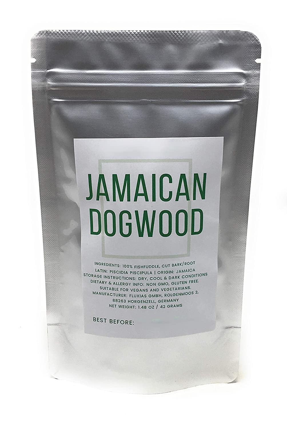 Jamaican Dogwood - Dried, Cut & Natural Fishfuddle (Bark/Root) - Piscidia Piscipula From Jamaica - Net Weight: 1.48 Oz / 42 Gram