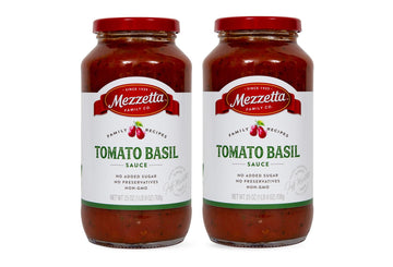 Mezzetta Family Recipes Tomato Basil Sauce | Non-GMO, Gluten Free, Keto, Vegan, No Preservatives | 25 Ounce Jar (Pack of 2)