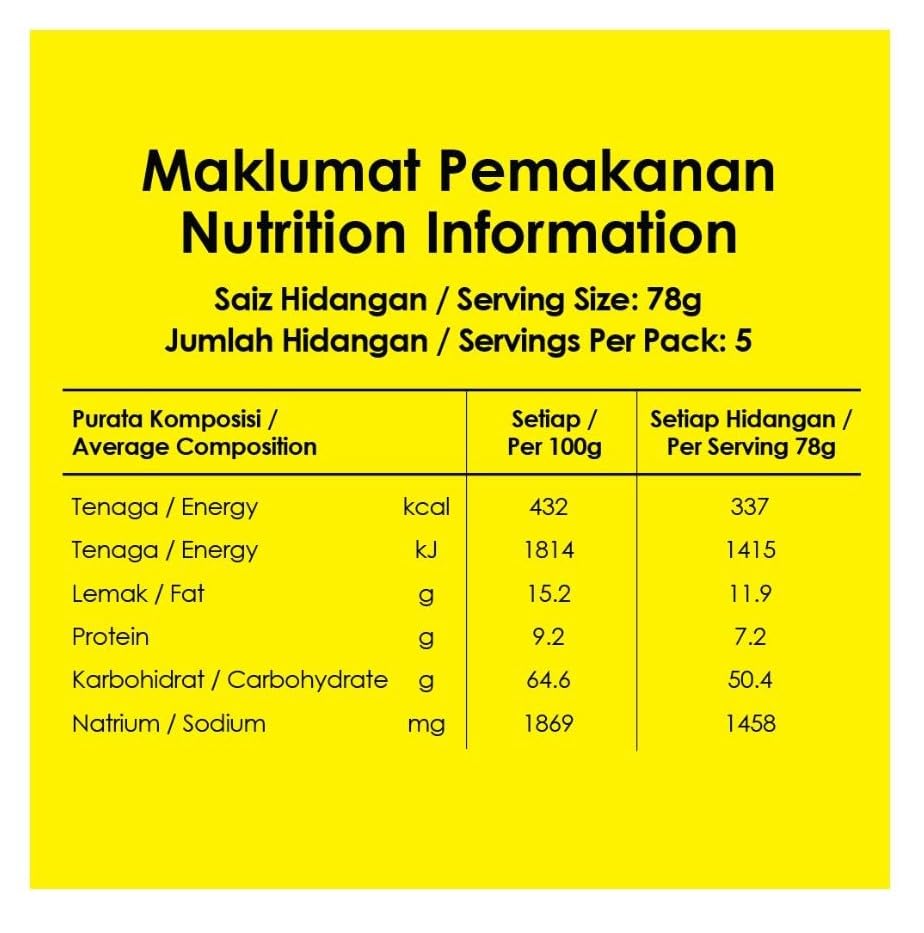 Meggi Asam Laksa Instant Noodles - Authentic Malaysian Flavor, Top Instant Noodle Choice (5 Packs X 78G)