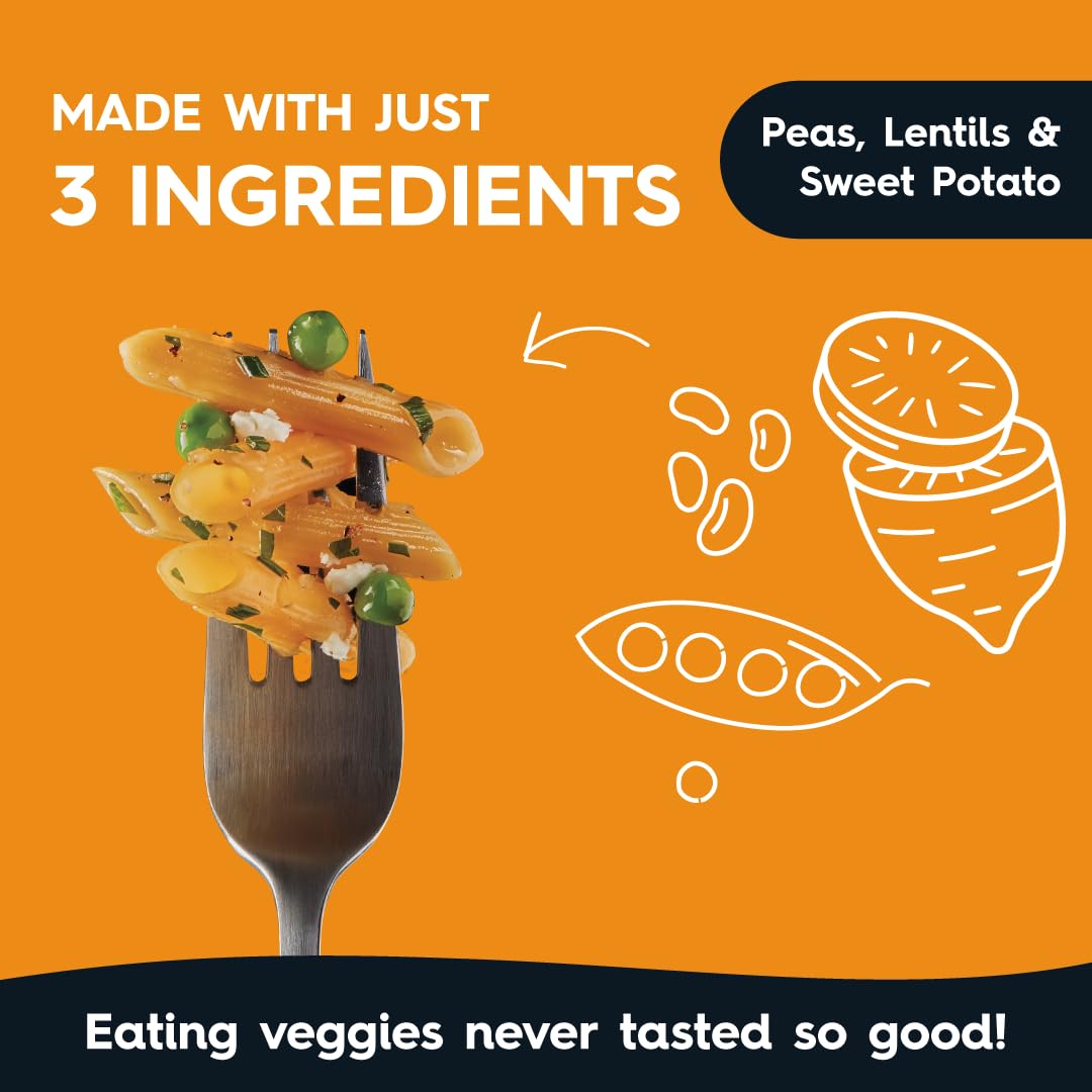 Veggiecraft Farms Penne Pasta - Low Carb Pasta, High Protein, Made with Sweet Potato, Lentil & Peas, Gluten Free, Plant Based Pa
