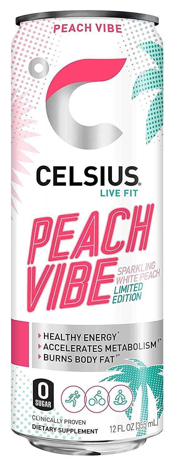 Celsius Sparkling Vibe Fitness Energy Drink Variety Pack, Zero Sugar, 12Oz. Slim Can (Pack Of 12)