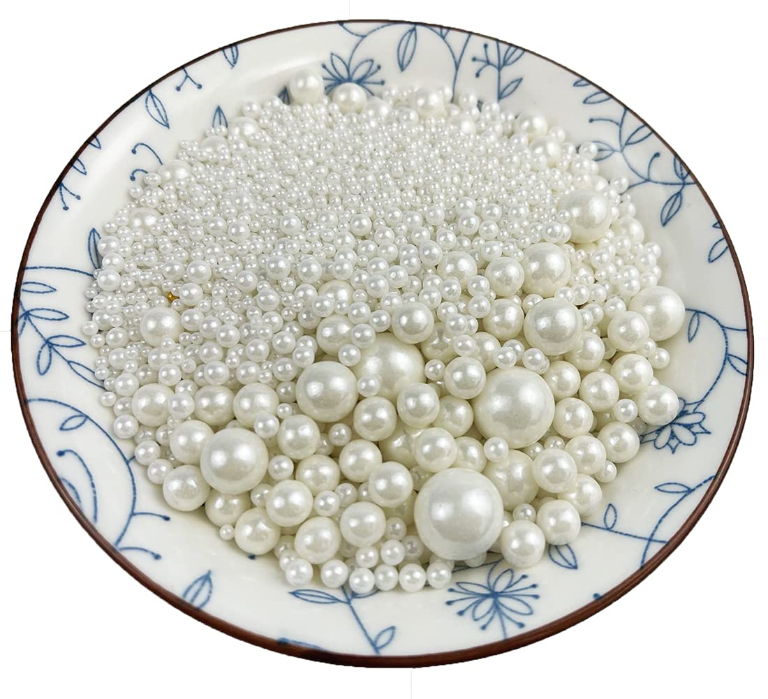 KOOTIPS Sprinkles Sugar Pearls Mix, 120g, White Cupcake Cake Topper, Cookie Decorating Nonpareils