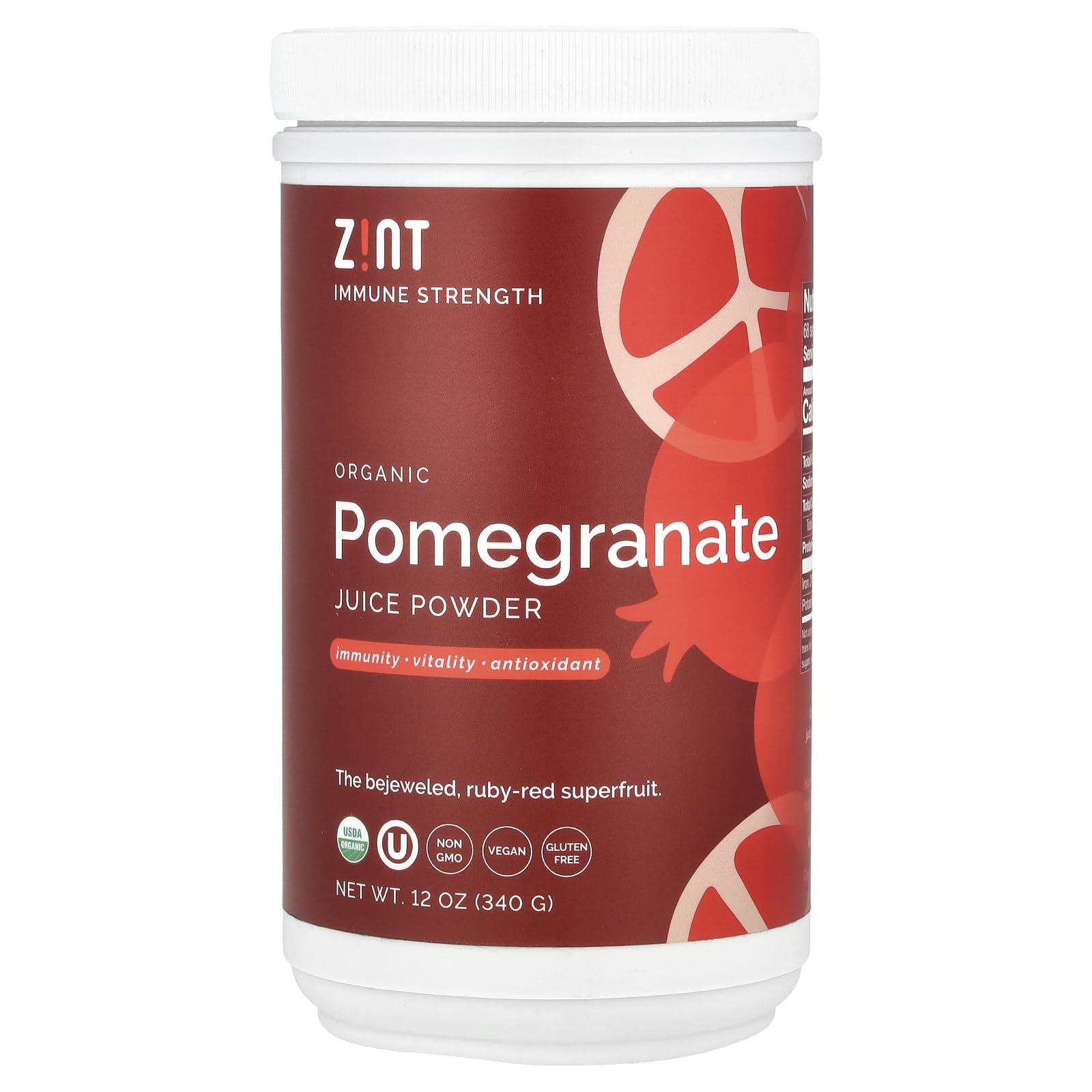 Zint Pomegranate Powder  Organic (12 Oz): Antioxidant Pomegranate Juice  Pure Pomegranate Dietary Support  Sugar-Free  Usda Organic  Non-Gmo  Vegan