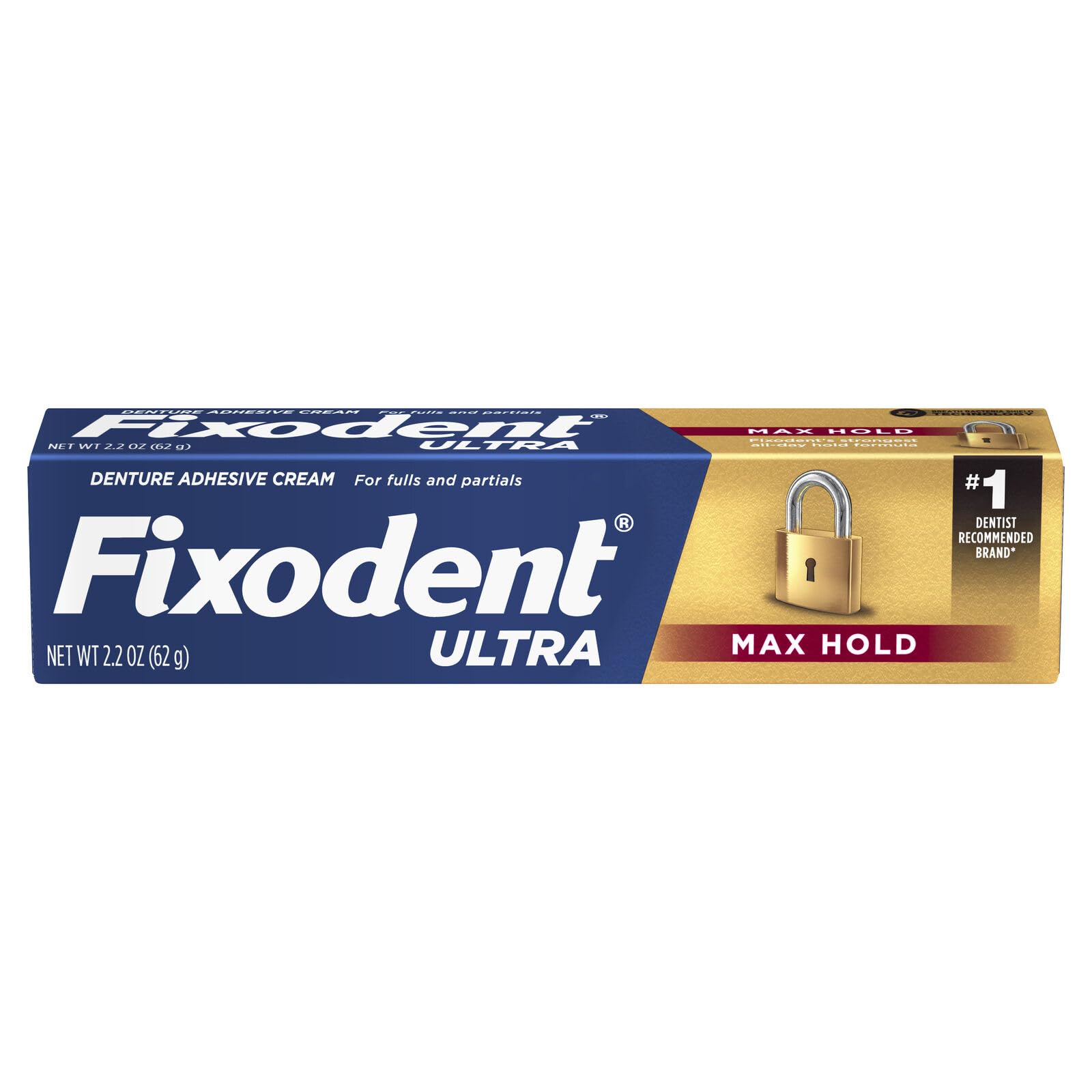 Fixodent Ultra Max Hold Dental Adhesive, 2.2 Oz (Pack Of 7)