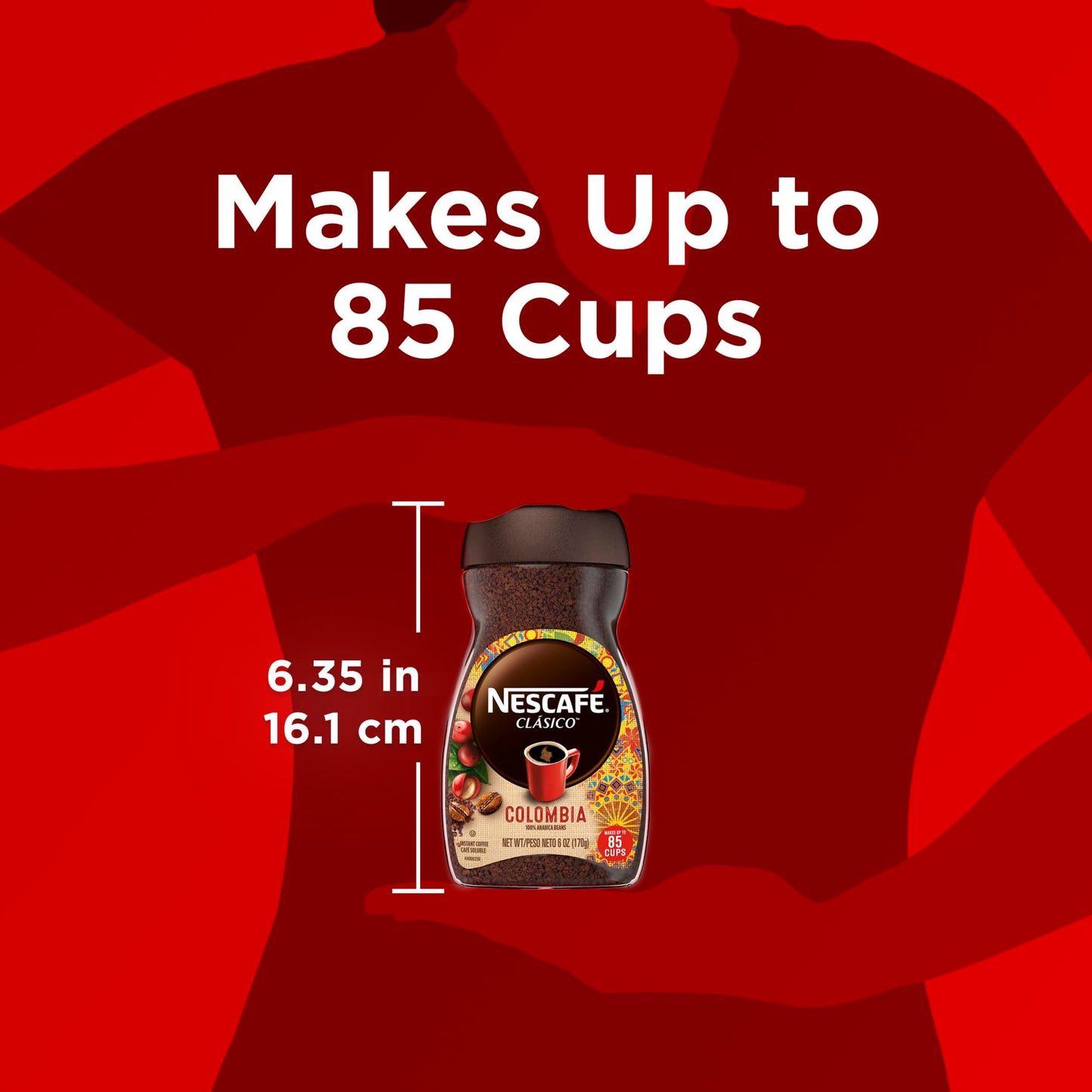 Nescaf   Cl  Sico Colombia, Medium Roast Instant Coffee, 6 Oz. Jar