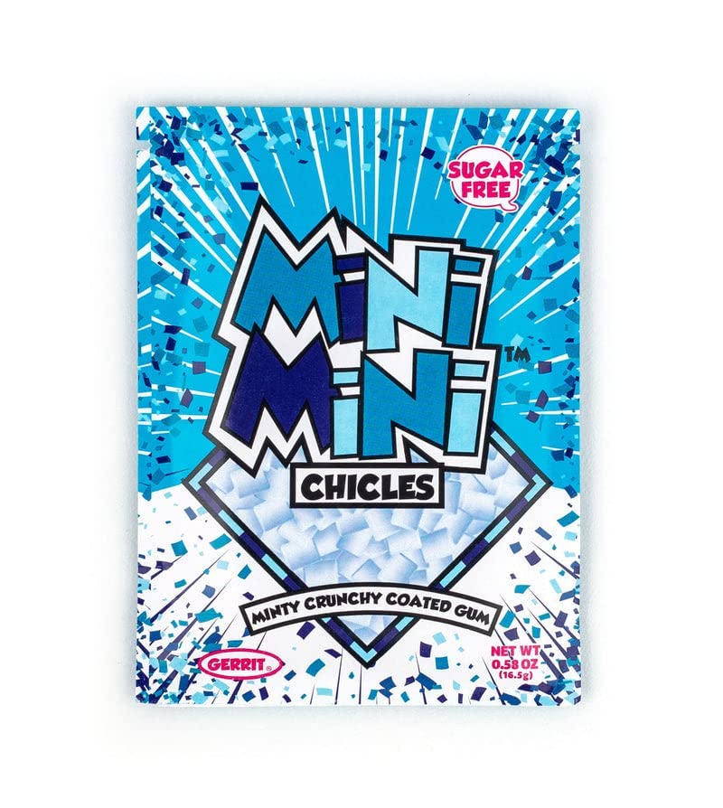 Gerrits Mini Mini Chicles, Sugar Free Mint Gum, 0.58 Ounce Pouches - 20 Count Display Box
