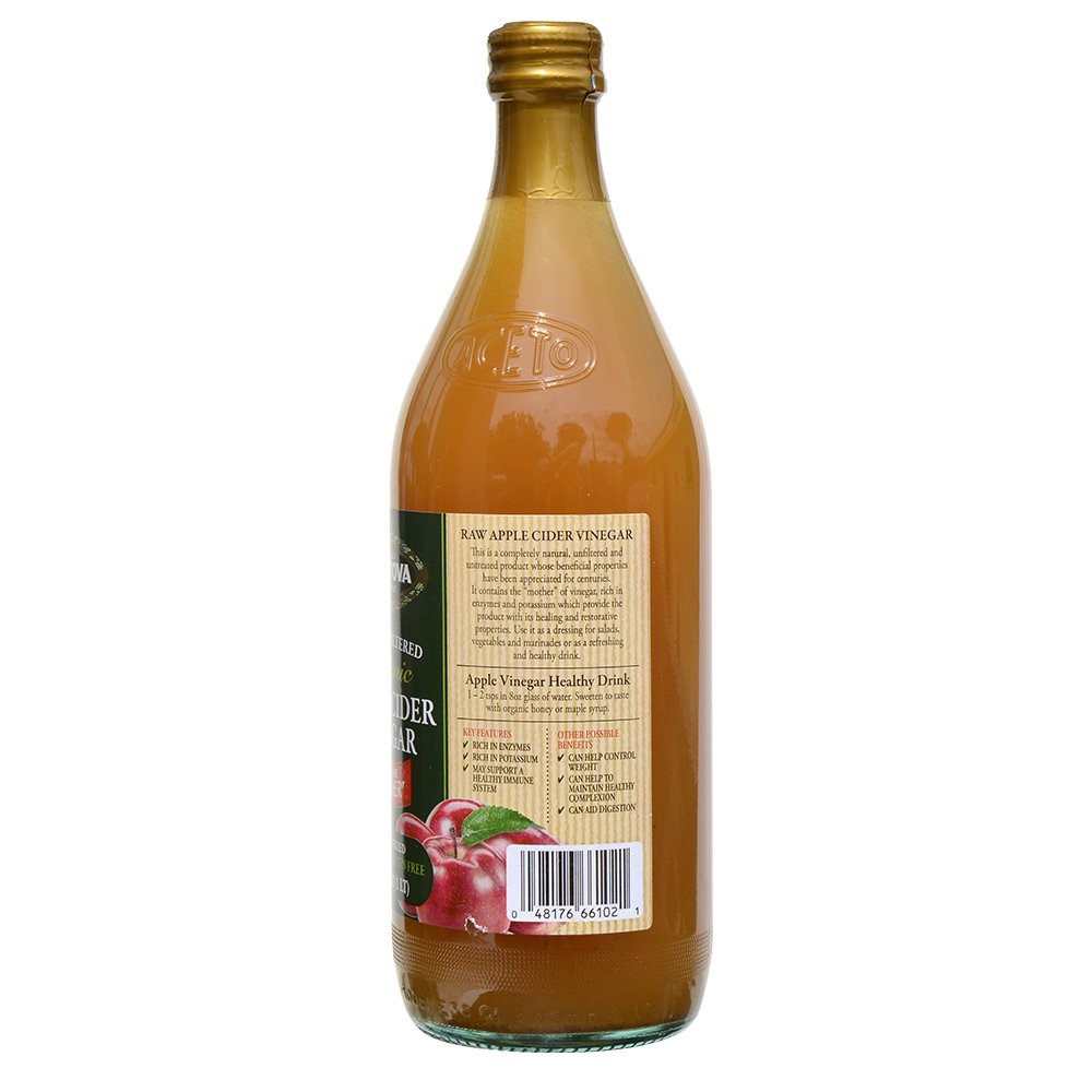 Mantova Organic Apple Cider Vinegar with Mother, 34 Fl Oz, USDA Certified, All Natural Ingredients, Versatile Pantry Essential