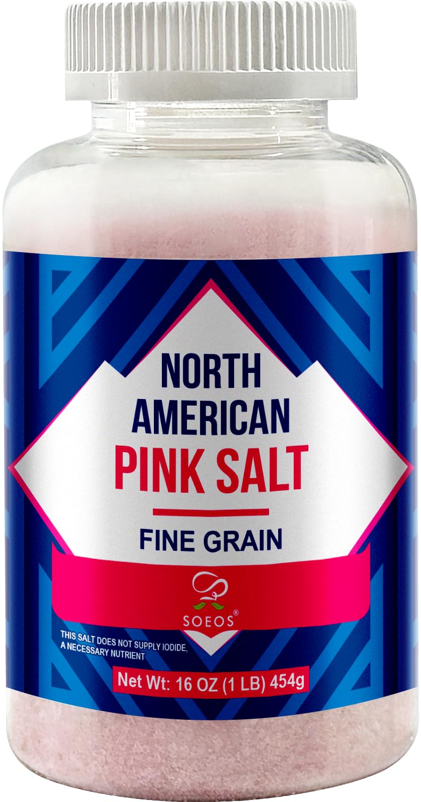Soeos American Pink Salt, Fine Grain 16 Ounce, Pink Rock Salt, Salt for Grinder Refill, Perfect for Cooking & Seasoning
