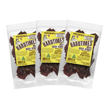 Hardtimes Handcrafted Beef Jerky - Teriyaki Flavor - 3 Pack of 2.25 oz. Bags
