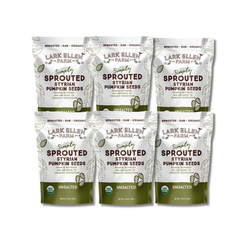 Lark Ellen Farm Sprouted Specialty Gourmet Premium Organic Styrian Pumpkin Seeds from Austria, Large Gourmet Unsalted Raw Pumpki