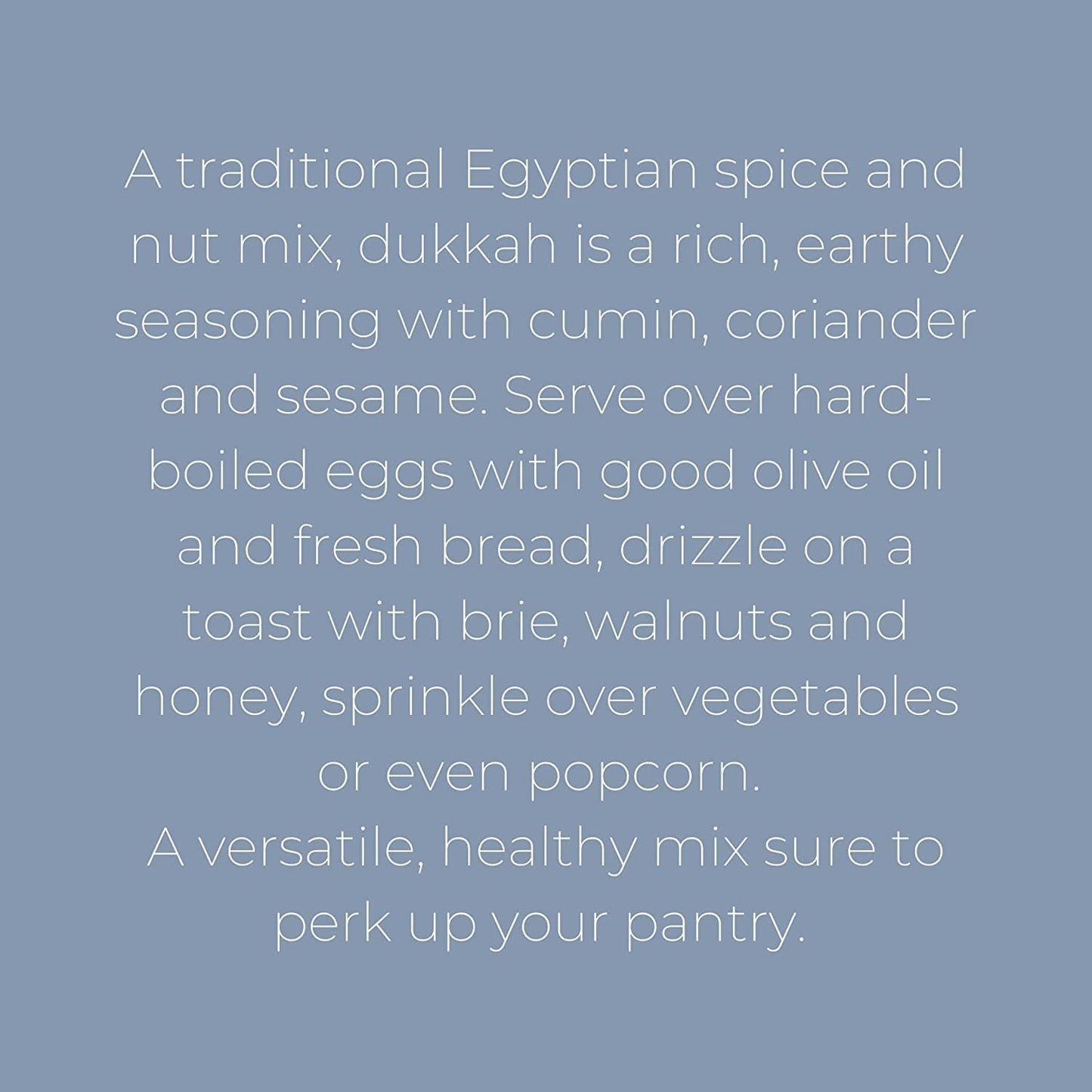VILLA JERADA Dukkah Premium Seasoning - Egyptian Spice Mix of Nuts and Spices, 1.76 oz (Pack of 1)