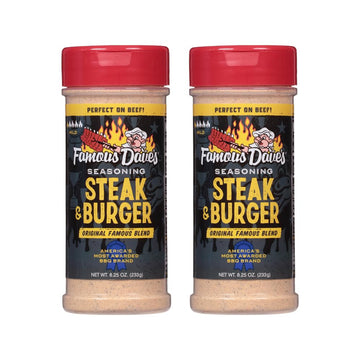 Famous Daves Steak & Burger Seasoning, 2 Pack, 16.50 oz Total, Perfect for Grilling and Cooking