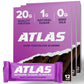 Atlas Protein Bar  20g Protein  1g Sugar  Clean Ingredients  Gluten Free (Dark Chocolate Almond  12 Count (Pack of 3))