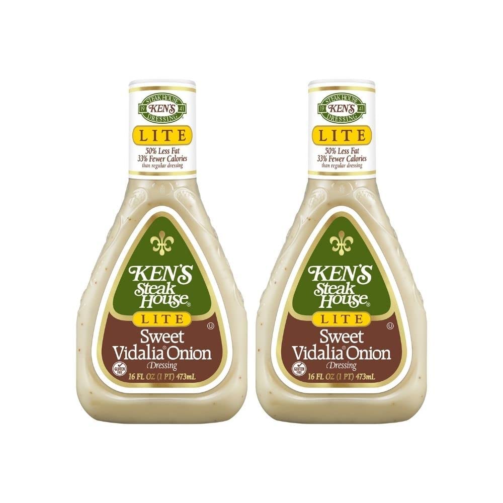 Ken's Steak House Lite Sweet Vidalia Onion Dressing,16 Fl OZ Bottle (Pack of 2)