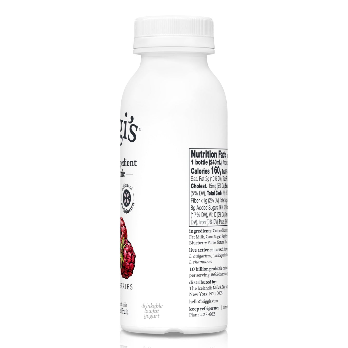 Siggis Mixed Berry Low Fat Drinkable Yogurt, 8oz