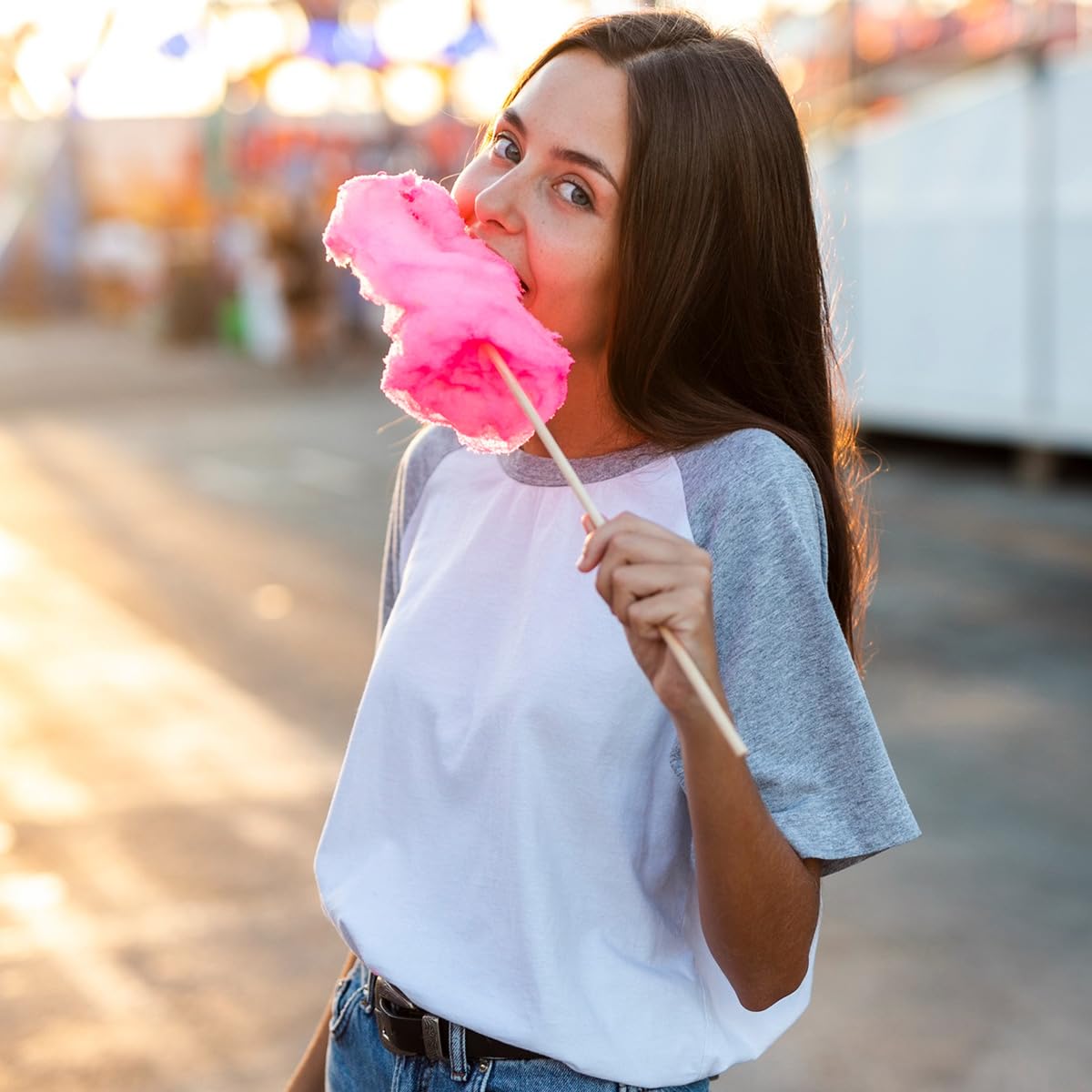 Cotton Candy 10 Pack, 10 Cotton Candy Bags Each 0.42Oz, Strawberry Mini Cotton Candy, Pink Cotton Candy Individually Wrapped For