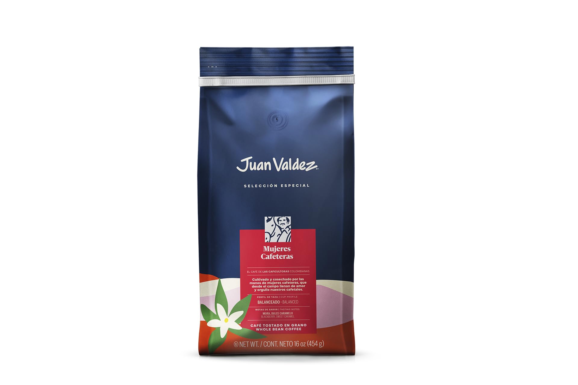 Juan Valdez Whole Bean Coffee, Balanced Roast, 16 Ounce - Premium Colombian Coffee with Vanilla, Cherry, Blackberry, and Caramel Notes