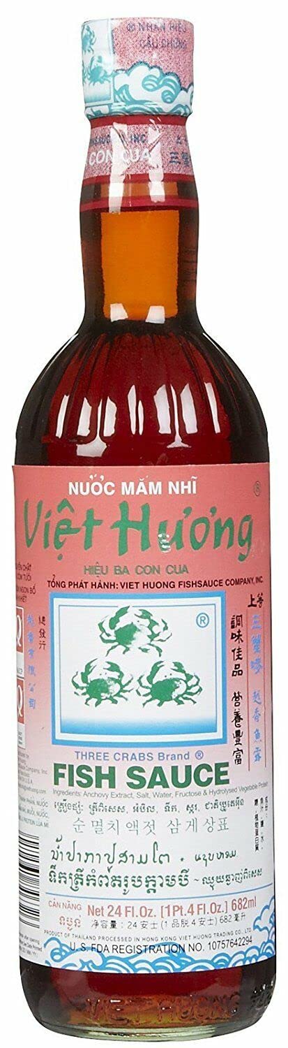 Three Crabs Viet Huong Fish Sauce 24 Fl Oz With Ninechef Long Handel Coffee Spoon (1 Bottle) 3 Crabs Fish Sauce Viet Huong Fish