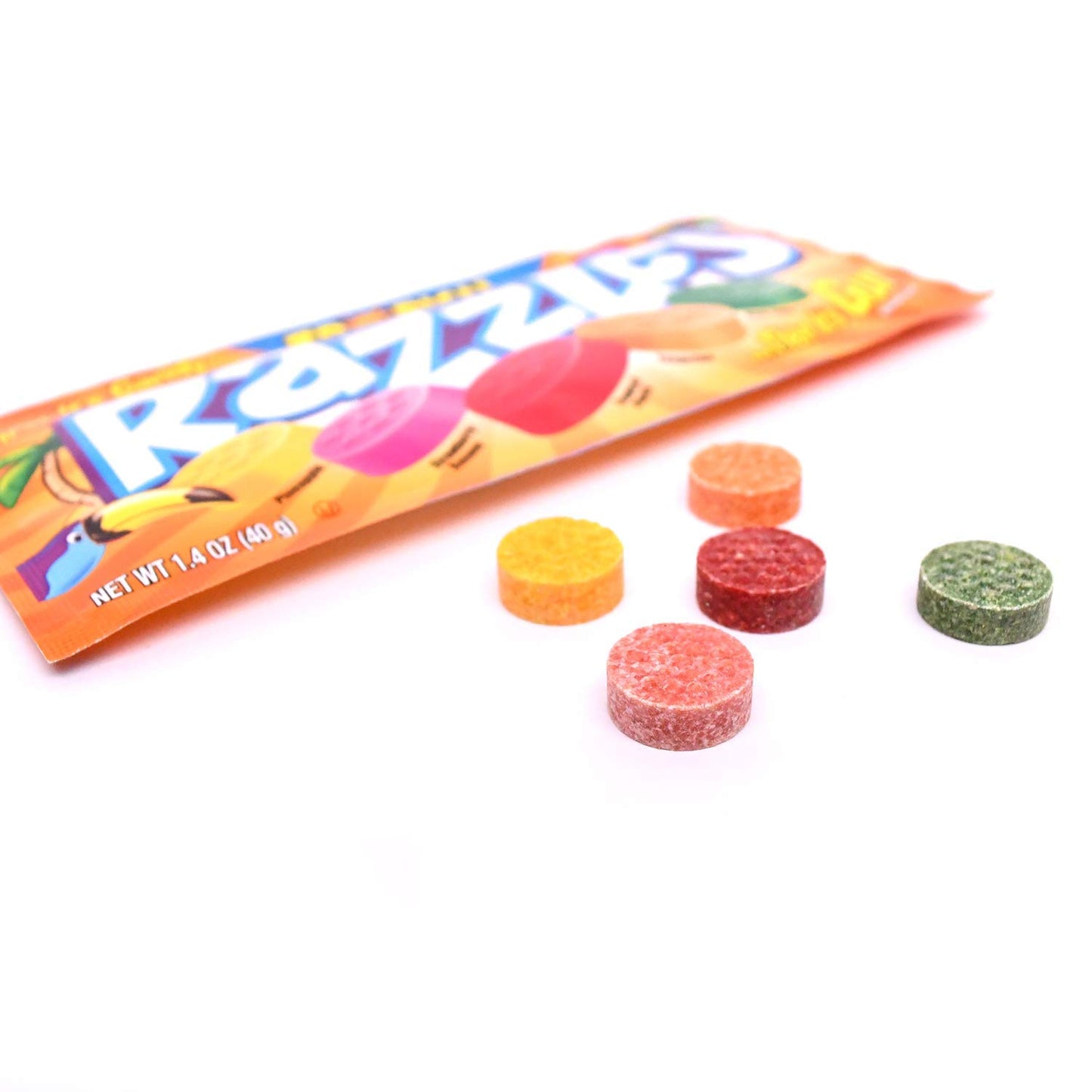 Razzles Tropical Flavor Candy/Gum, 1.4 Ounce (Pack Of 24)