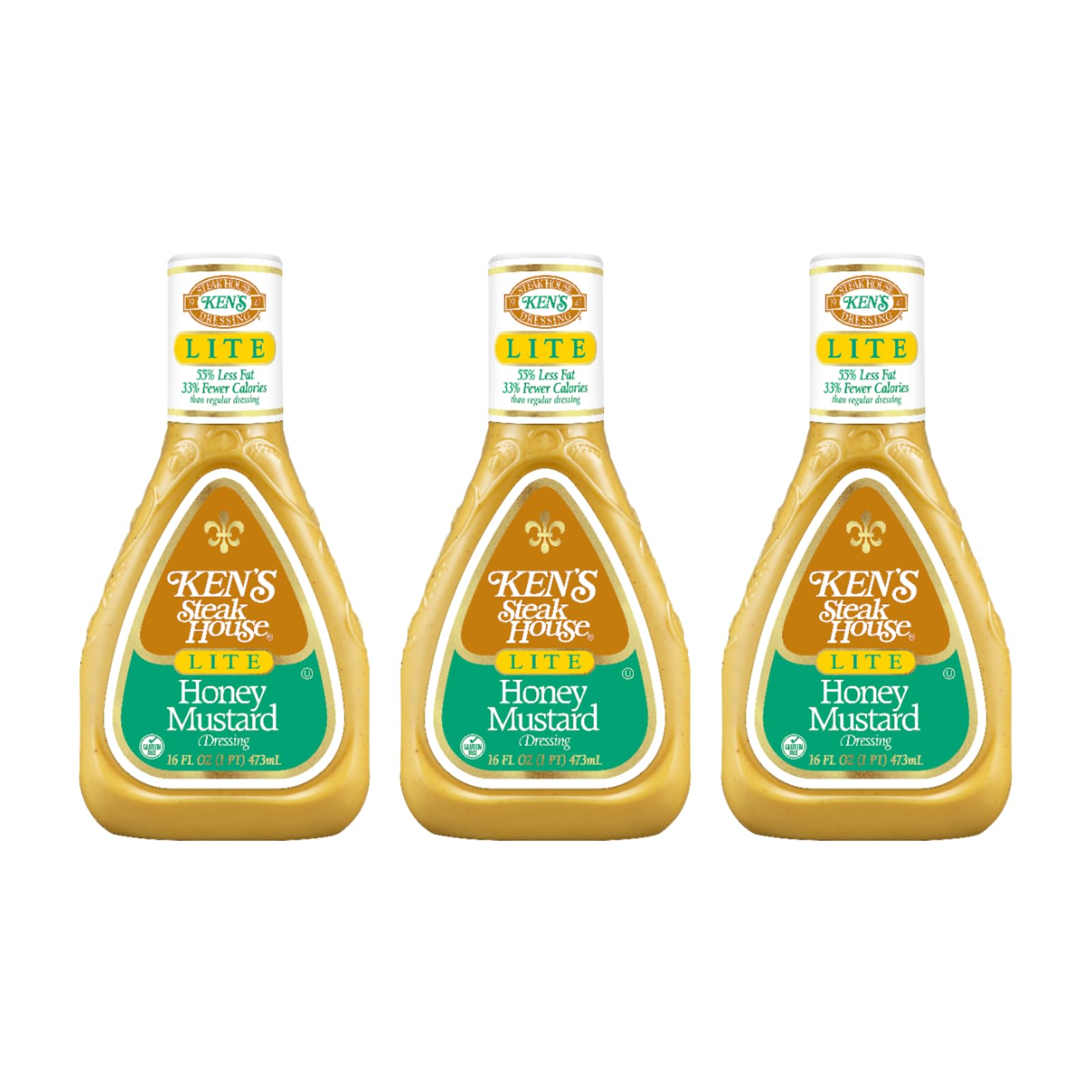 Ken's Steak House Lite Honey Mustard Dressing (16 Fl Oz (Pack of 3))